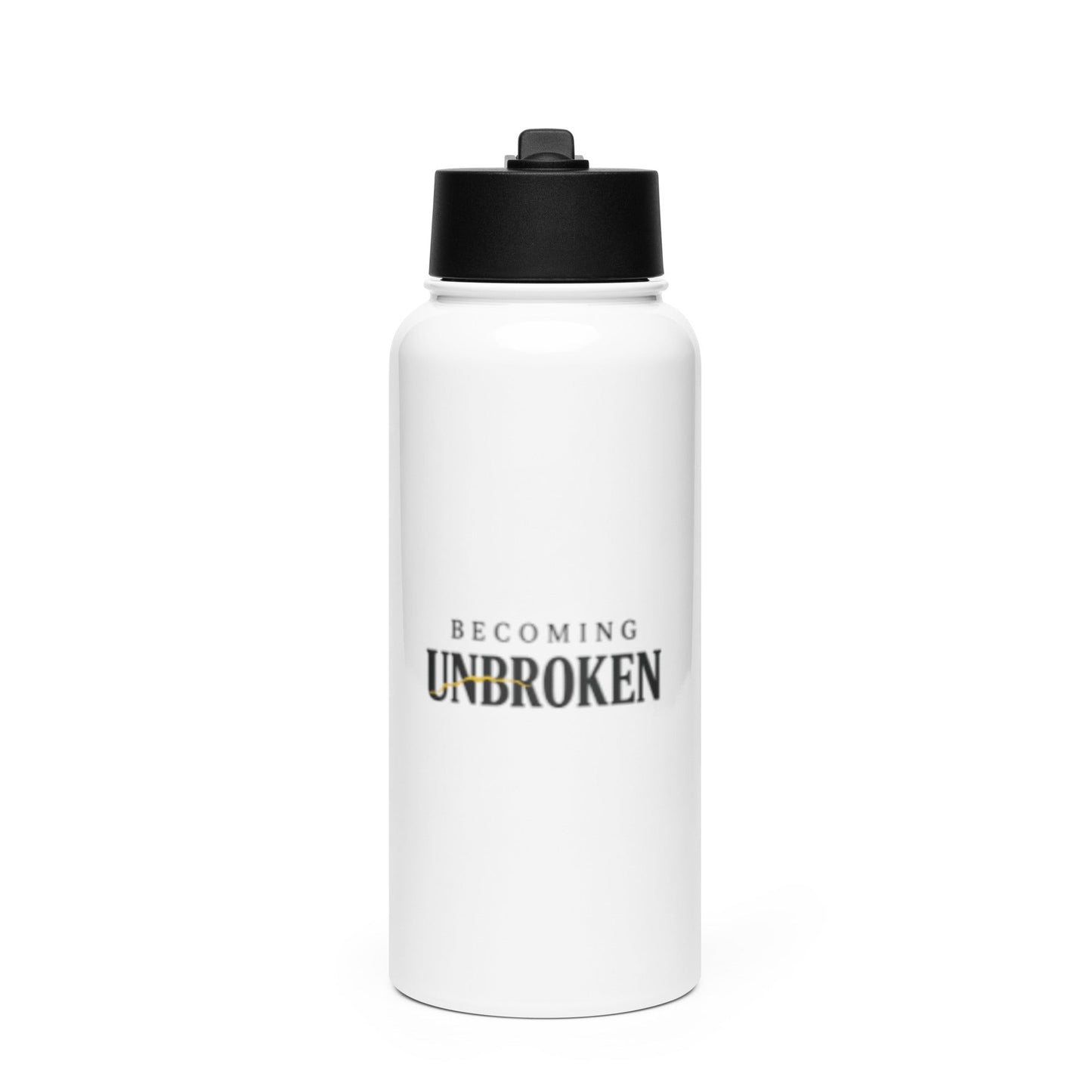 Stainless steel water bottle with a straw lid